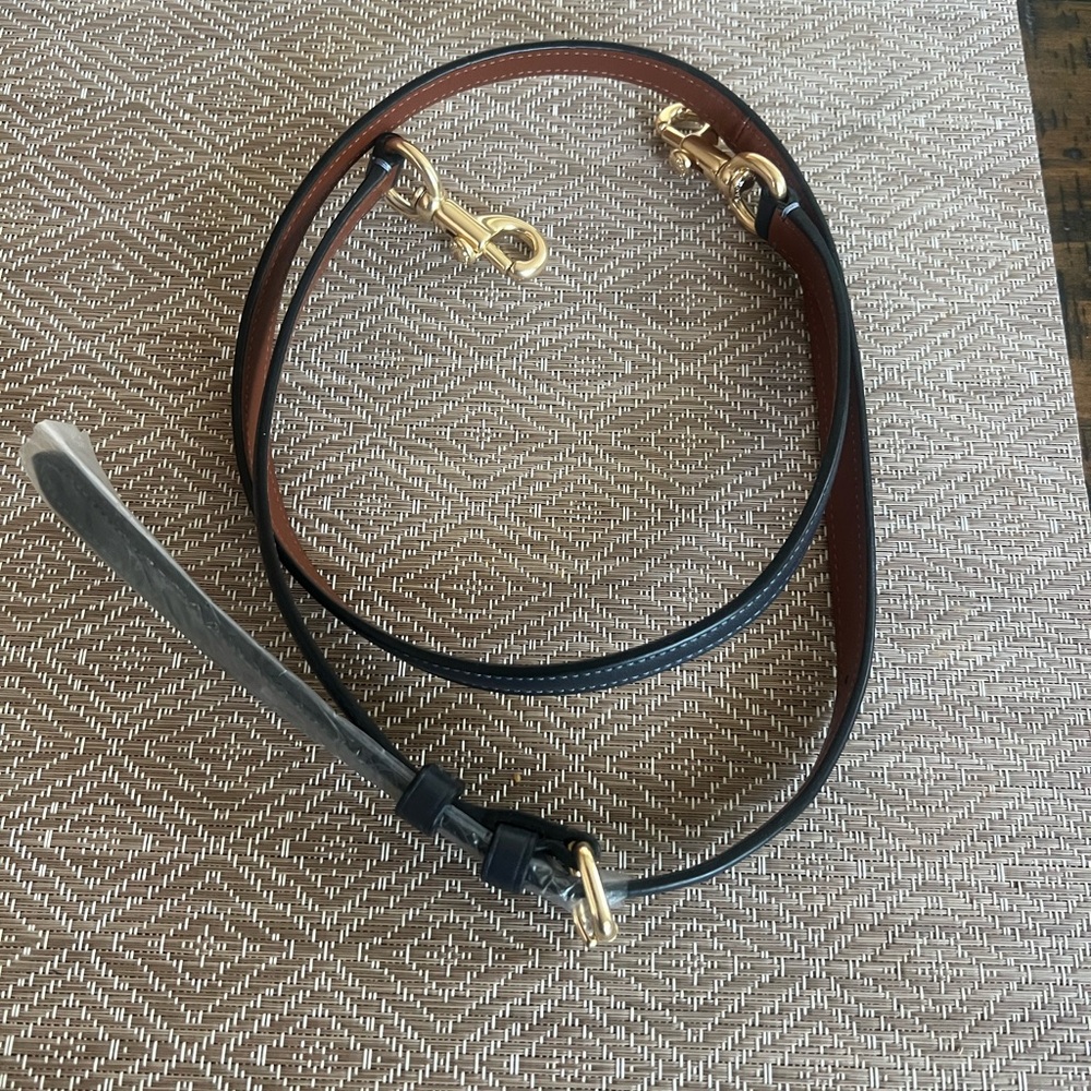 COACH REPLACEMENT STRAP Leather Convertible Strap with Gold Hardware